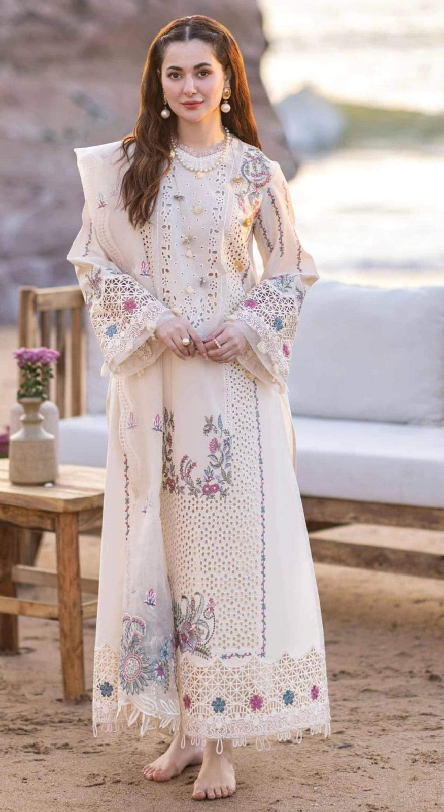 QALIM KAR – EC867 | UNSTITCHED | EMBROIDERED 3 PIECE