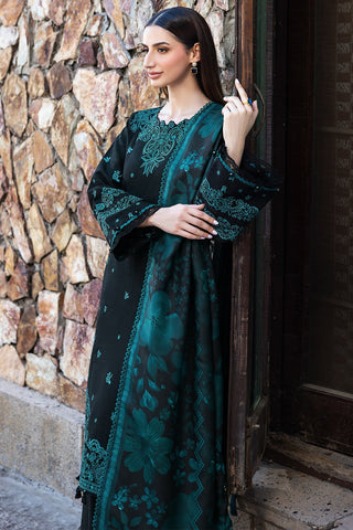 BATIK-3PC EMBROIDERED SHIRT WITH COURTRAI PRINTED SHAWL AND TROUSER-BIC-4391