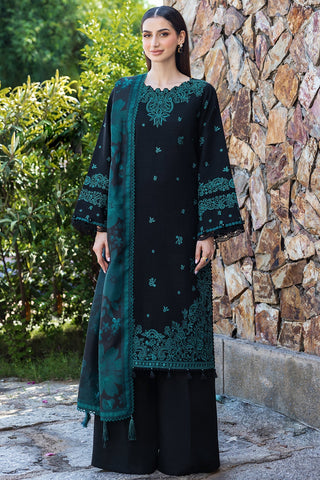 BATIK-3PC EMBROIDERED SHIRT WITH COURTRAI PRINTED SHAWL AND TROUSER-BIC-4391
