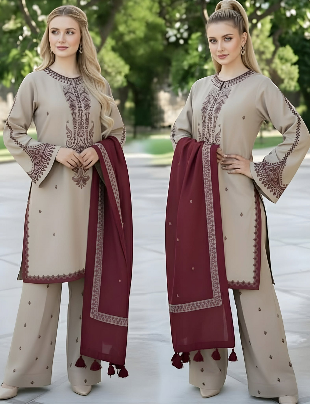 FMC LAWN EMB UNSTICHED 3PC