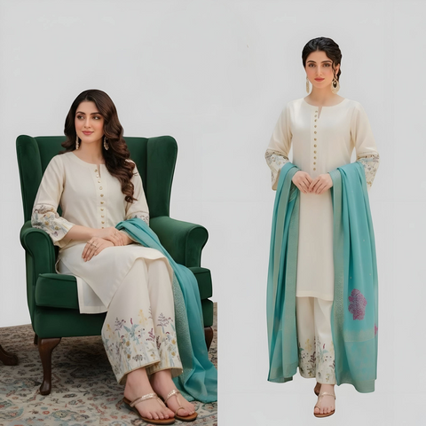 FMC LAWN EMB UNSTICHED 3PC