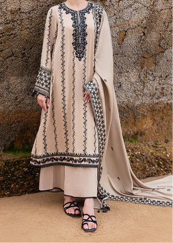 Grace W936-Embroidered 3pc Marina Dress With Printed Shawl.