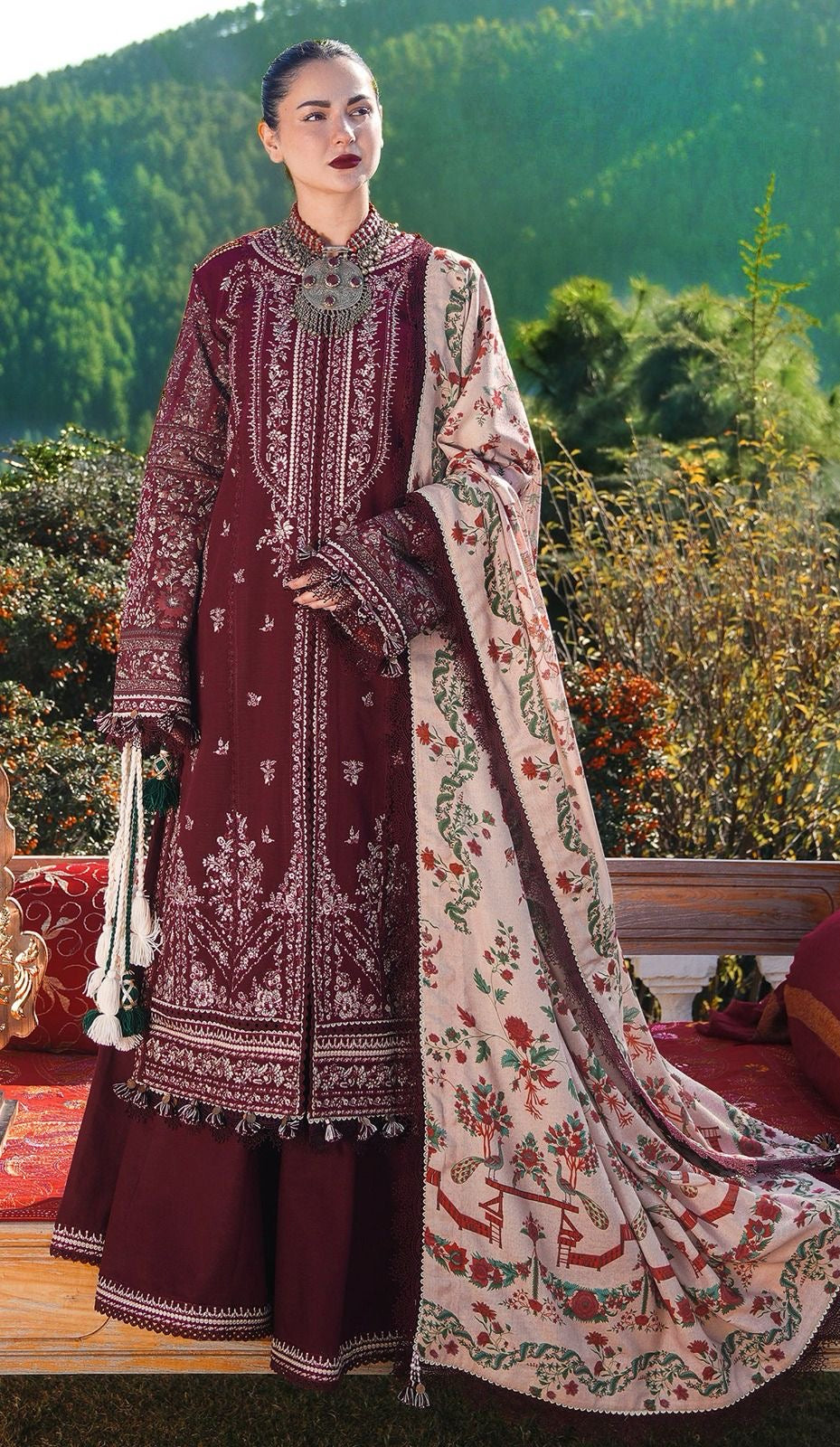 HUSSAIN REHAR LAWN EMD UNSTICHED 3PC