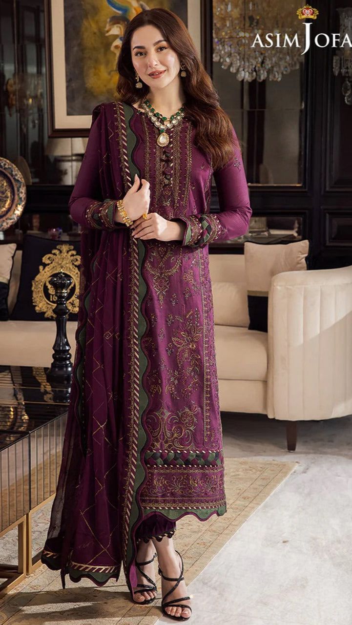 ASIM JOFA LAWN EMB UNSTICHED 3PC