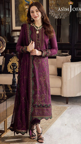 ASIM JOFA LAWN EMB UNSTICHED 3PC
