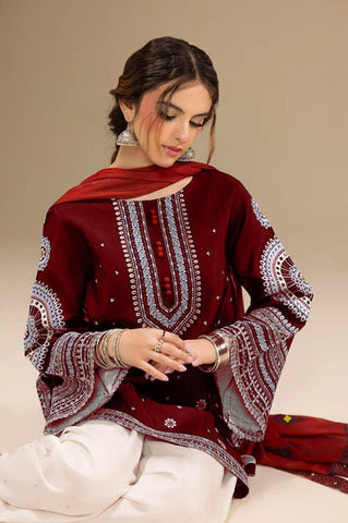 JAZIM UNSTITCHED 3PC Lawn EMBROIDERED WITH DIGITAL PRINT SHAWL
