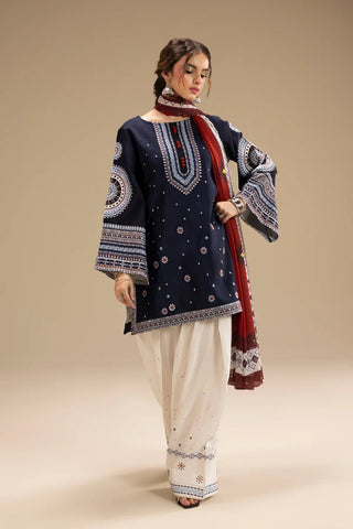 JAZIM UNSTITCHED 3PC Lawn EMBROIDERED WITH DIGITAL PRINT SHAWL